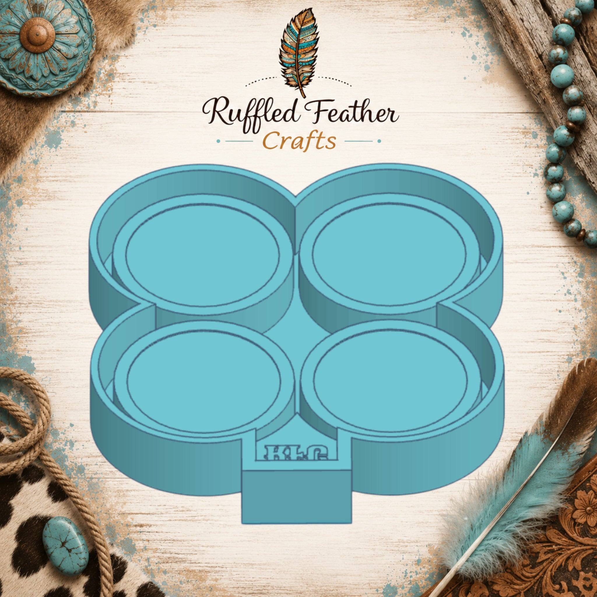 3.5" Round 4-Cavity Freshie Mold for 3" Cardstock Inserts