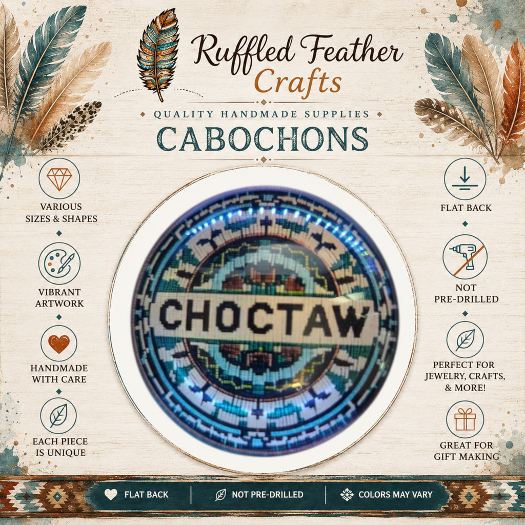 Blue Choctaw Inspired Round Cabochons