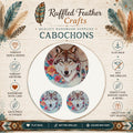 Floral Wolf Dreamcatcher Round Cabochon