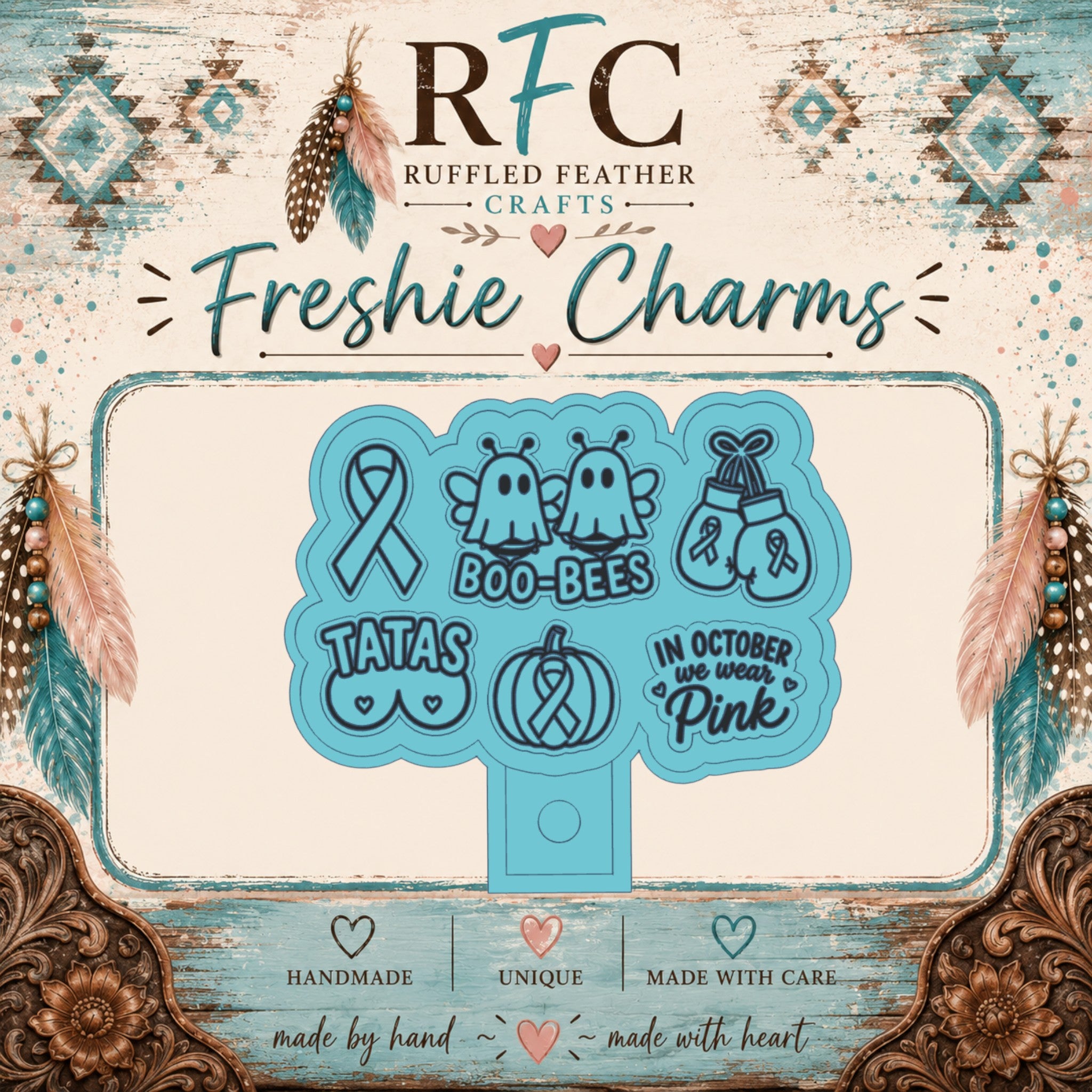 Breast Cancer Awareness Freshie Charm Mold Set | 6 Mini Designs