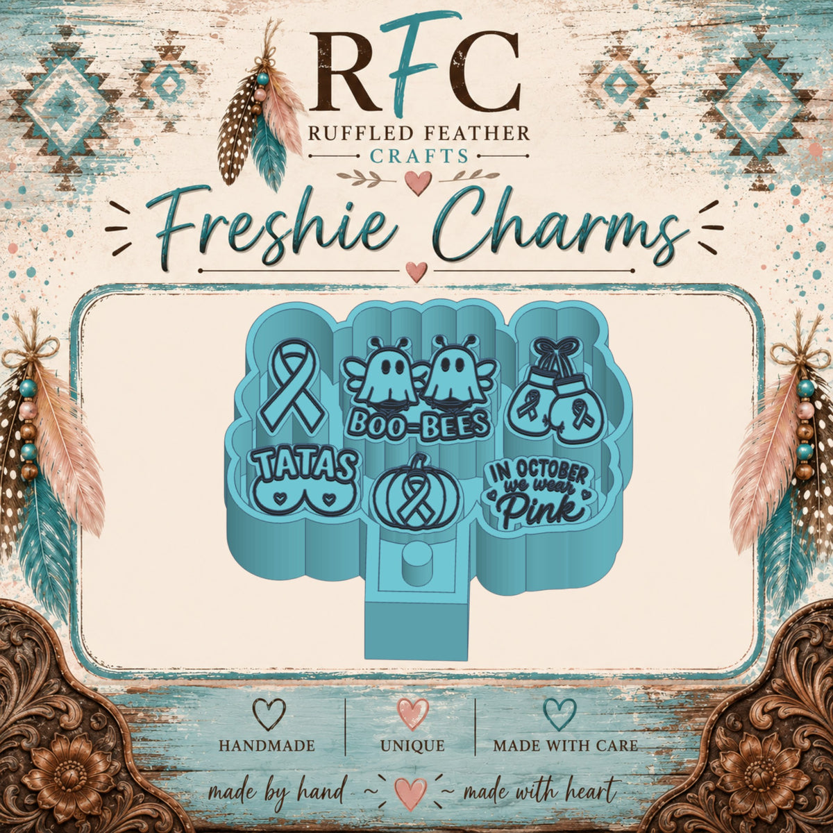 Breast Cancer Awareness Freshie Charm Mold Set | 6 Mini Designs