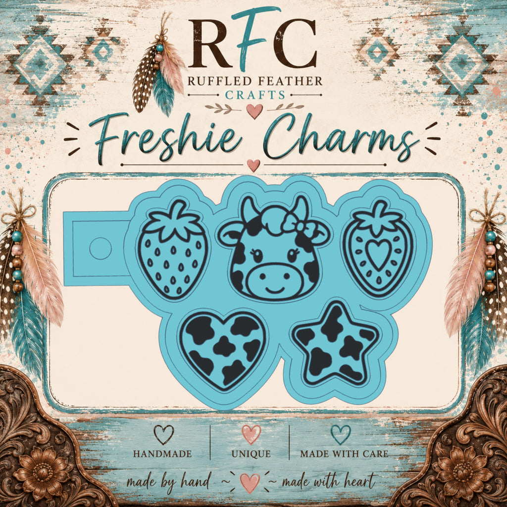 Cow & Strawberry Freshie Charm Mold Set | 5 Mini Designs