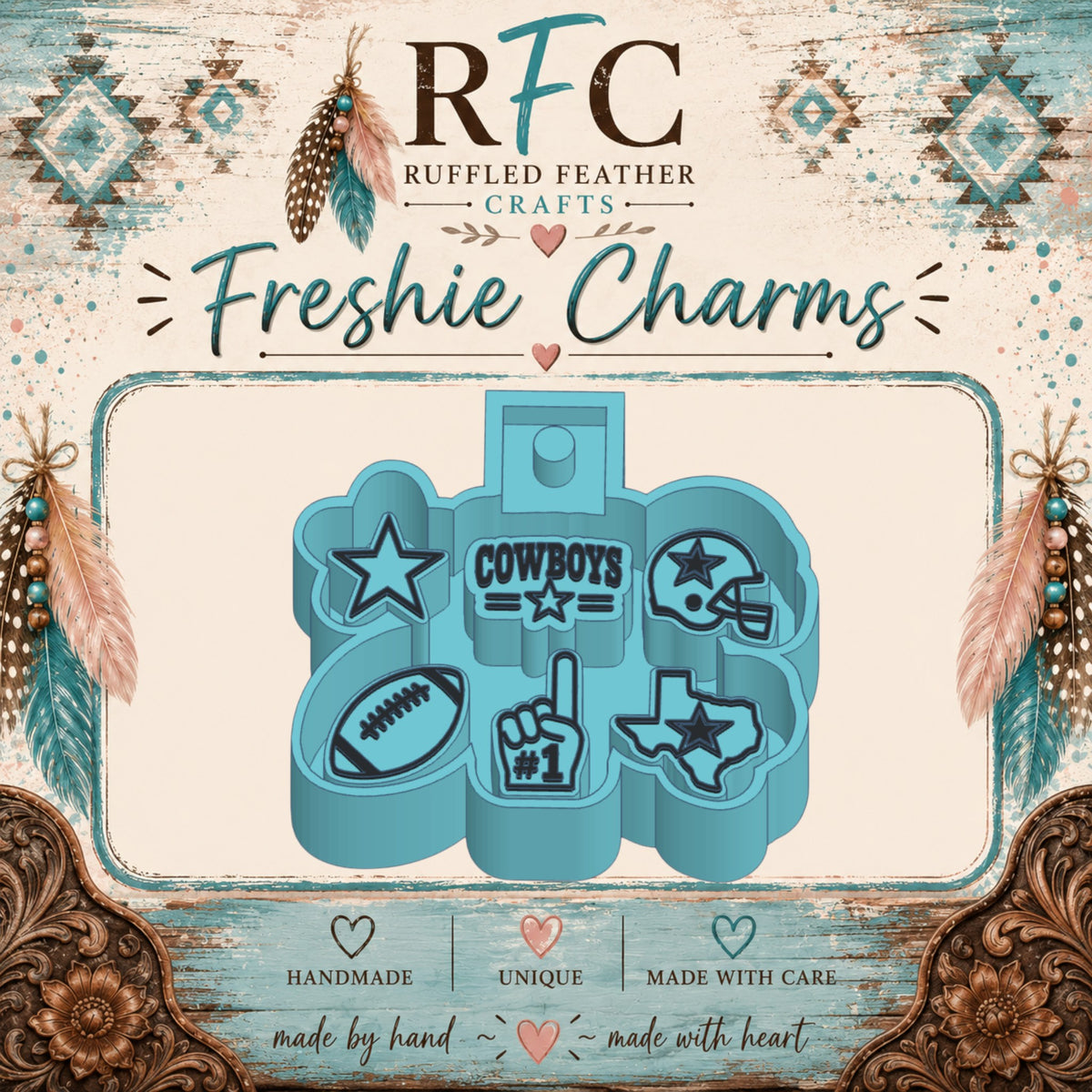 Cowboy Football Freshie Charm Mold Set | 6 Mini Designs