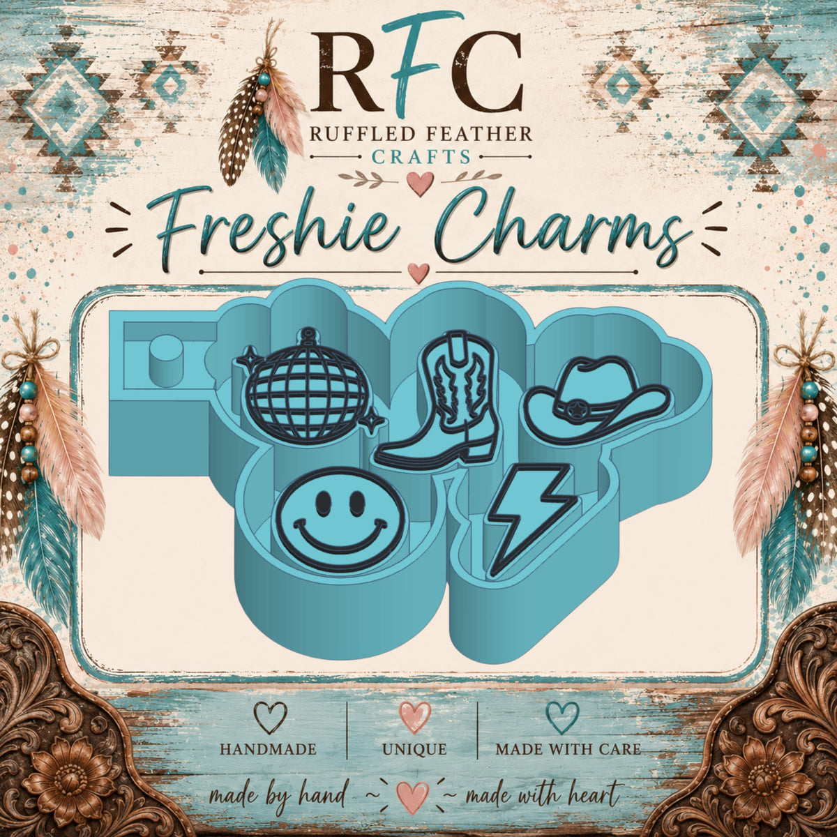 Western Disco Freshie Charm Mold Set | 5 Mini Designs