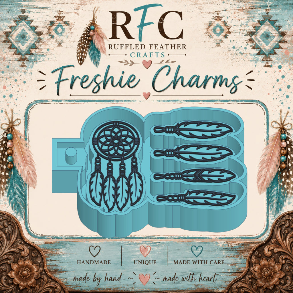 Dreamcatcher & Feathers Freshie Charm Mold Set | 5 Mini Designs