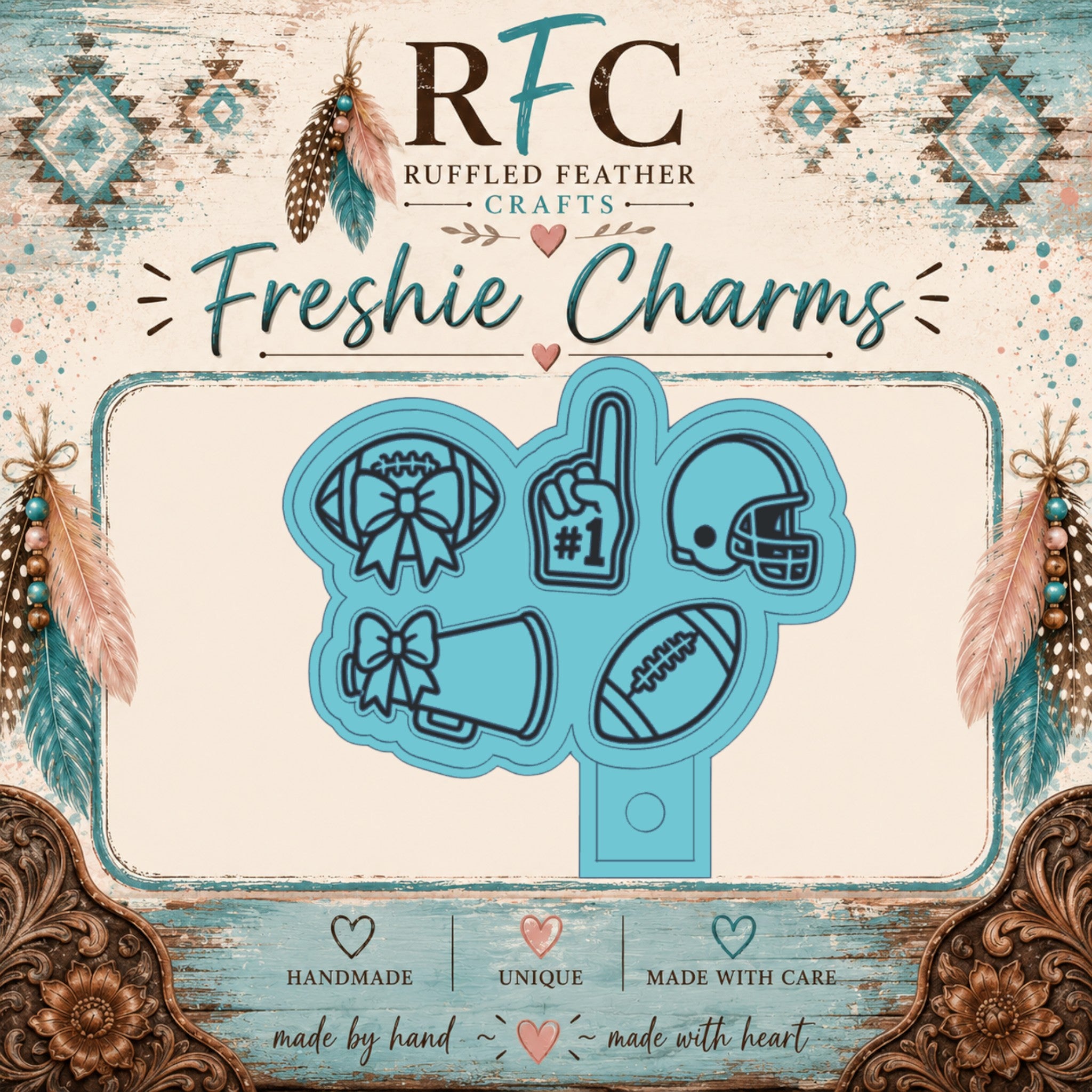 Football & Cheer Freshie Charm Mold Set | 5 Mini Designs
