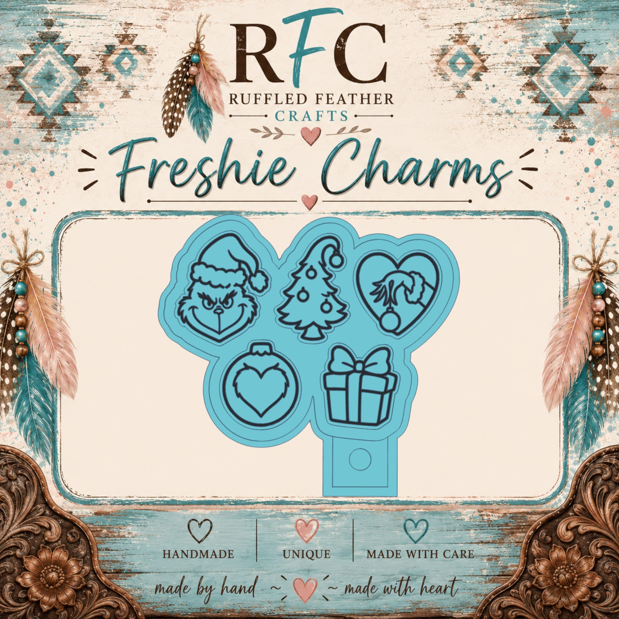 Christmas Grouch Freshie Charm Mold Set | 5 Mini Designs