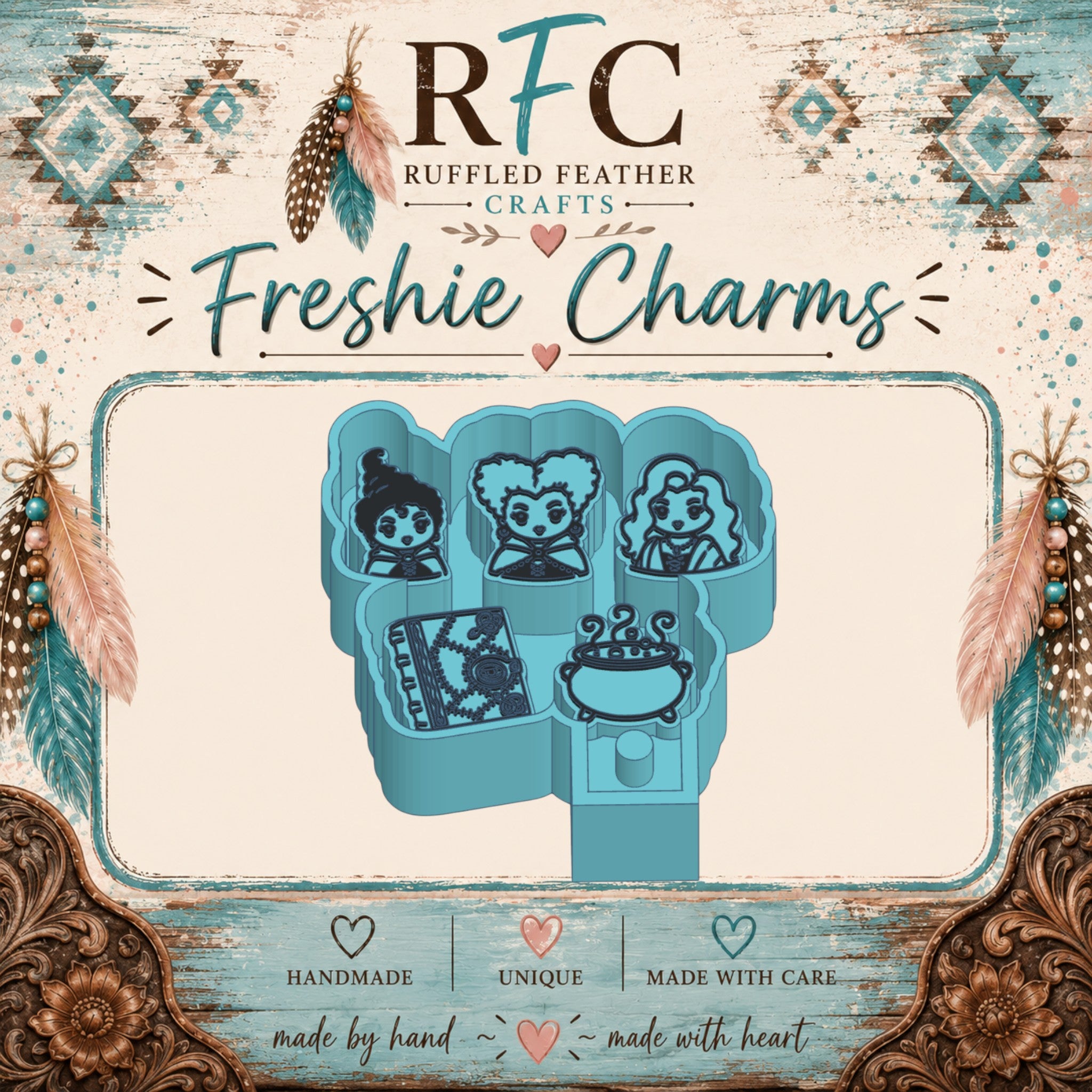 Witch Sisters Freshie Charm Mold Set | 5 Mini Designs