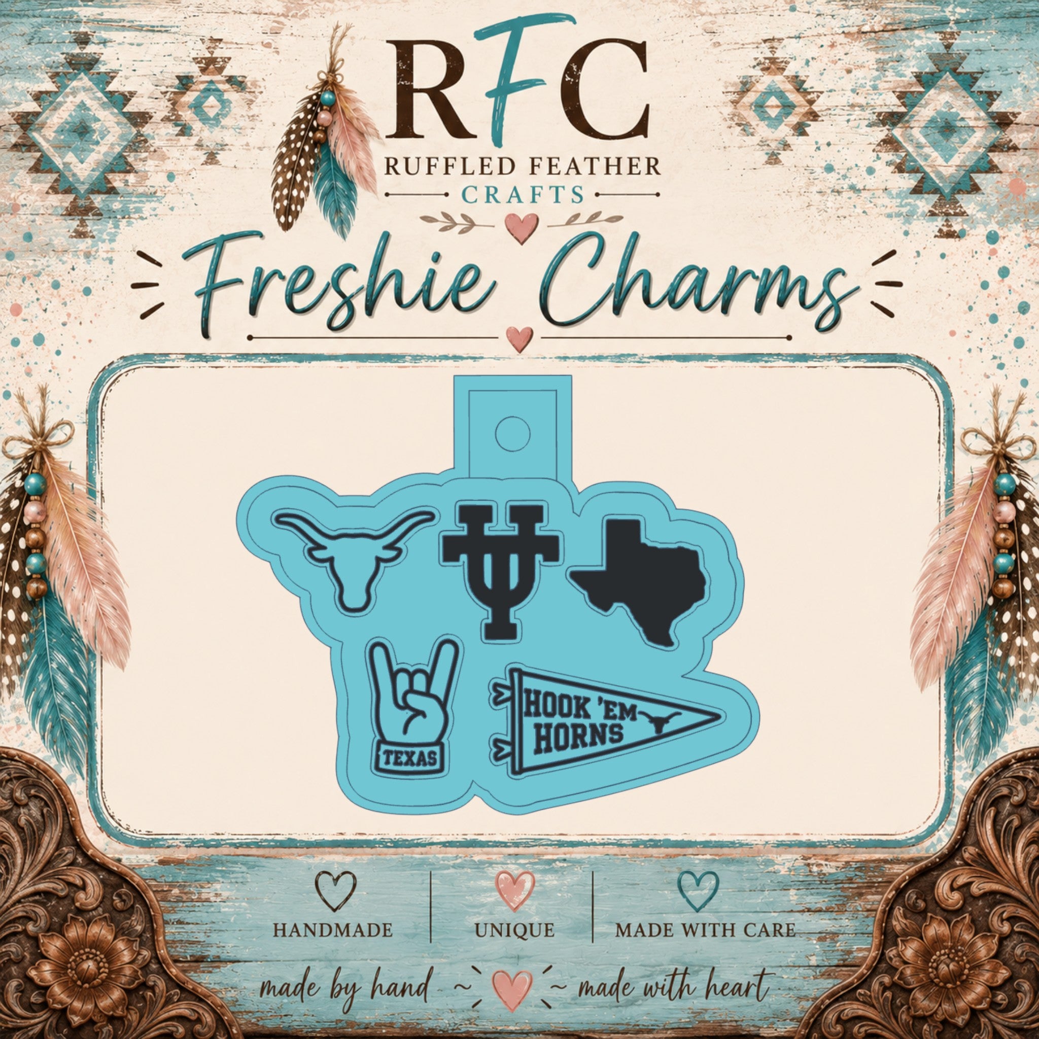 Longhorn Freshie Charm Set | 5 Mini Scented Freshies