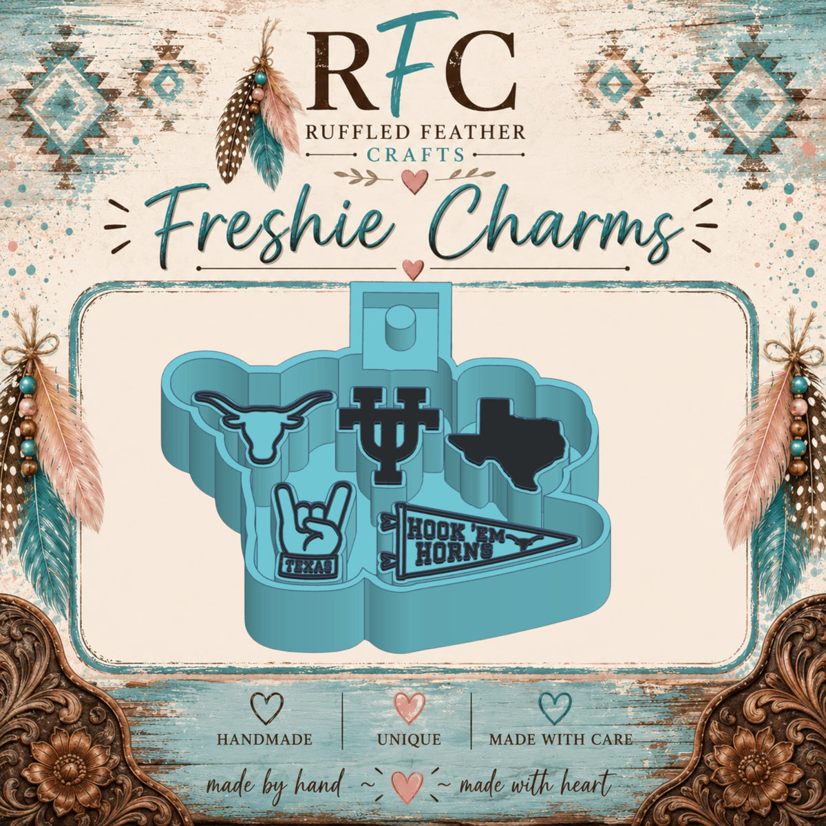 Longhorn Freshie Charm Mold Set | 5 Mini Designs