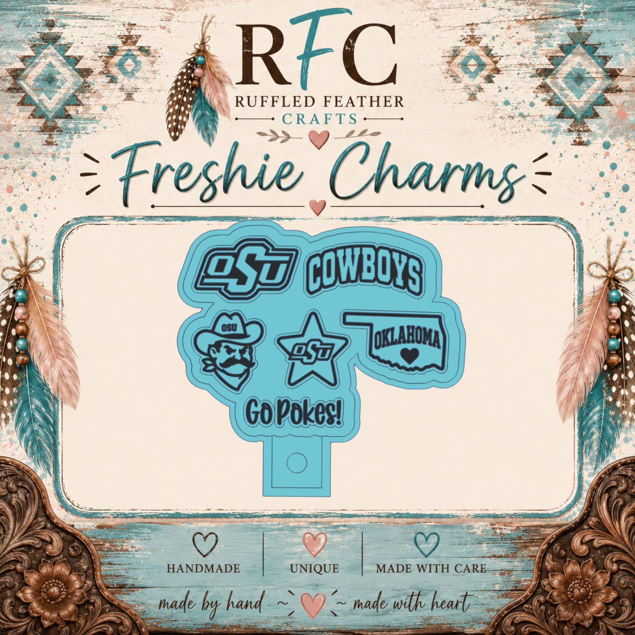 Oklahoma Cowboy Freshie Charm Mold Set | 6 Mini Designs