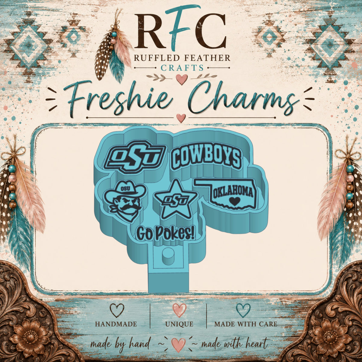 Oklahoma Cowboy Freshie Charm Mold Set | 6 Mini Designs