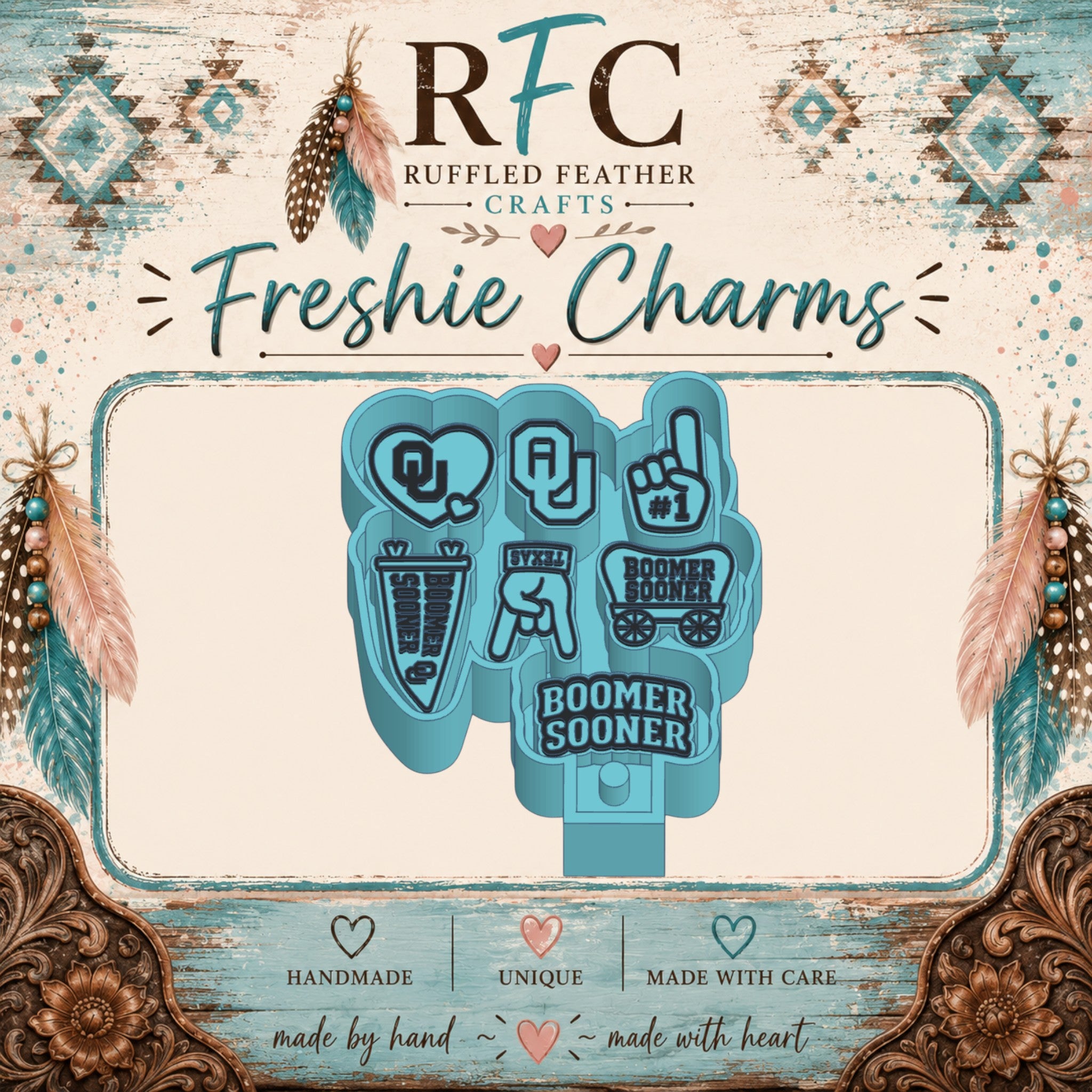 Oklahoma Spirit Freshie Charm Mold Set | 7 Mini Designs