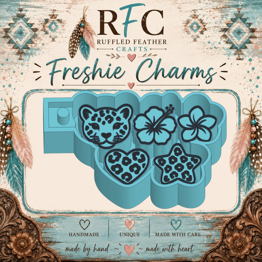 Leopard & Tropical Freshie Charm Mold Set | 5 Mini Designs