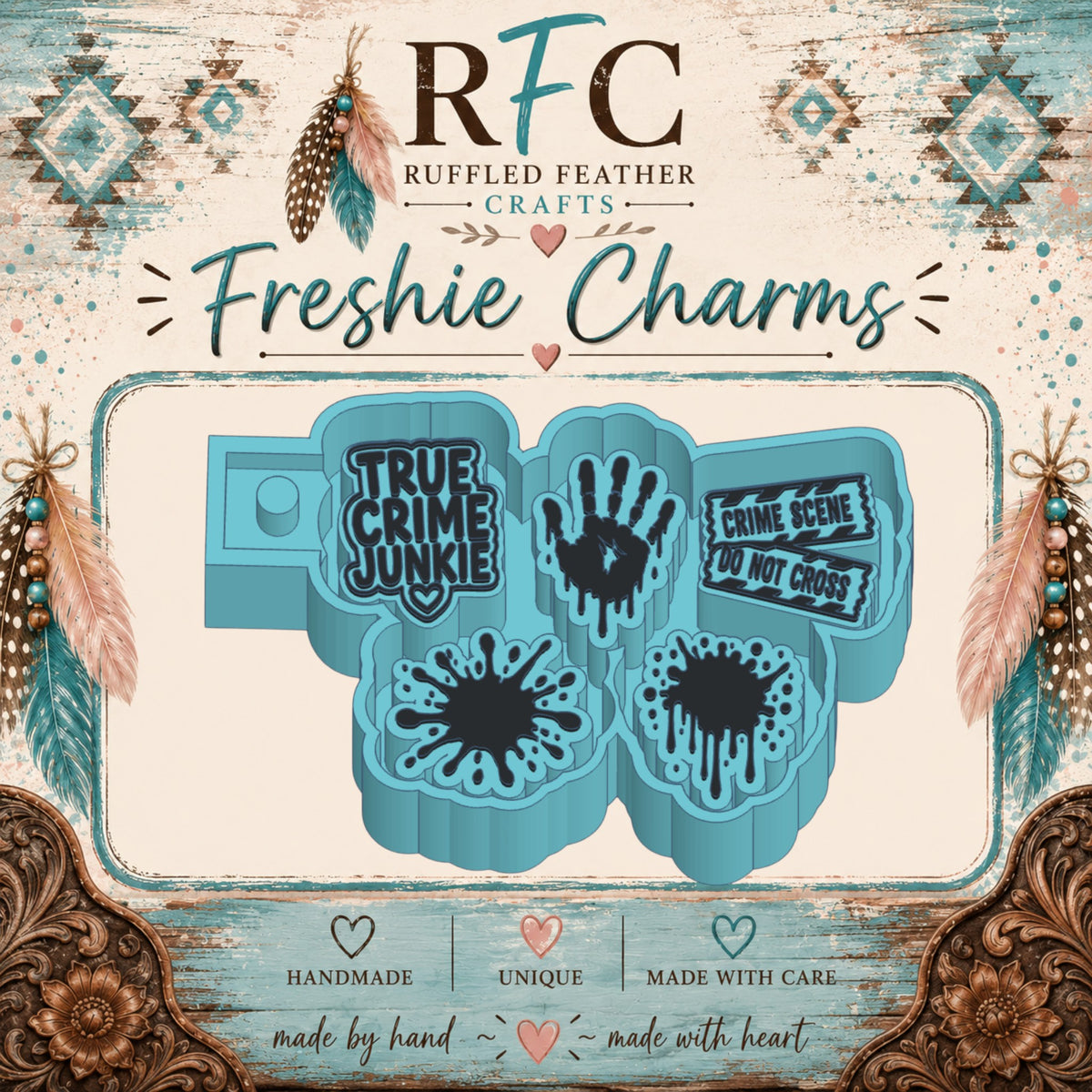 True Crime Freshie Charm Mold Set | 5 Mini Designs