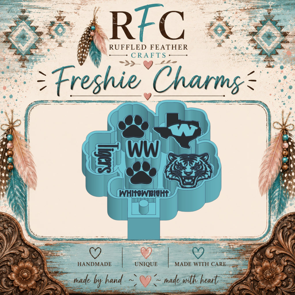 Whitewright Tigers School Spirit Freshie Charm Mold Set | 7 Mini Designs