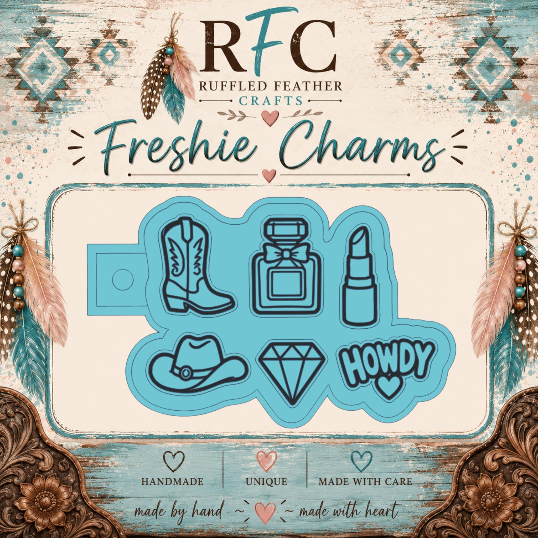 Howdy Cowgirl Freshie Charm Set | Mini Scented Car Freshies