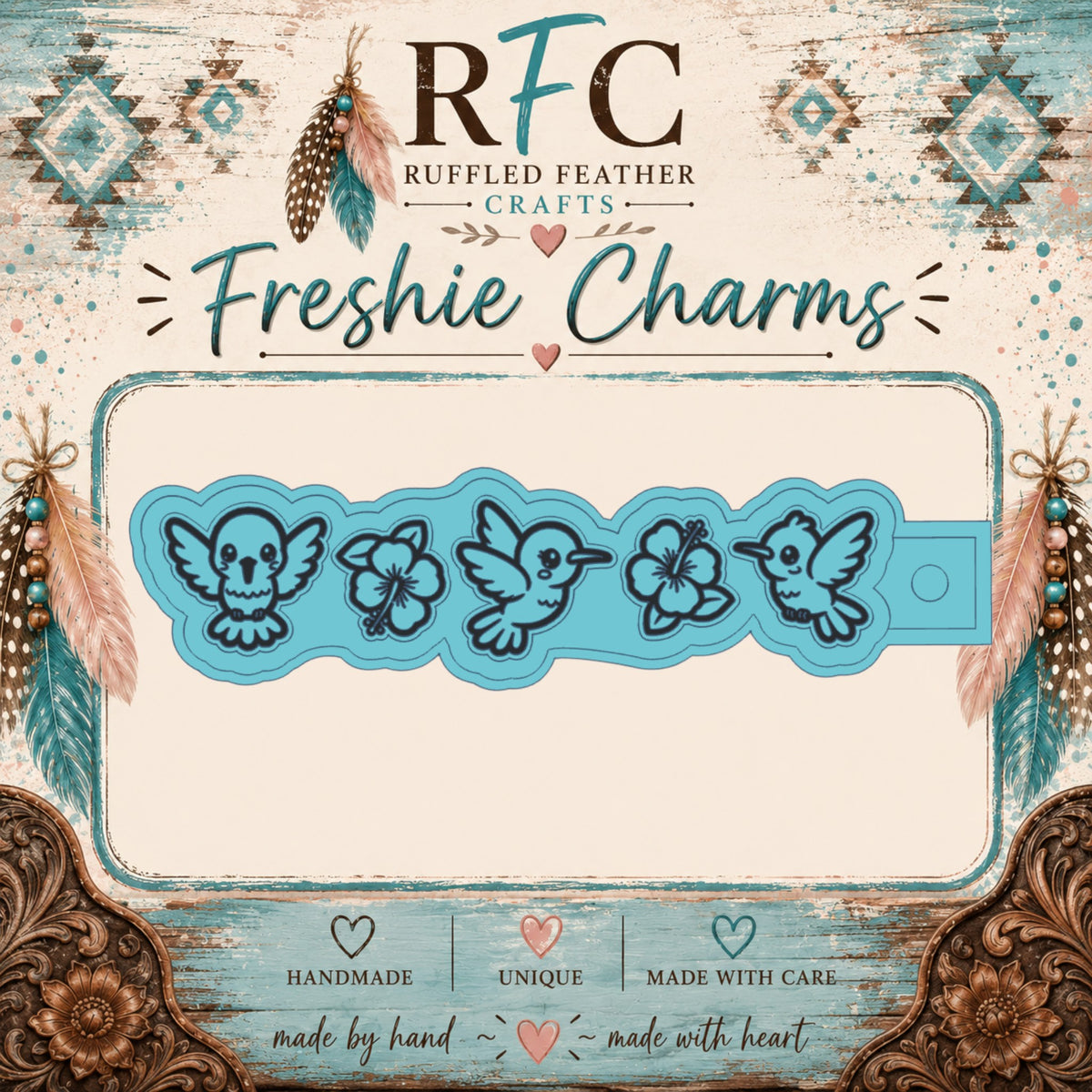 Hummingbirds & Hibiscus Freshie Charm Mold Set
