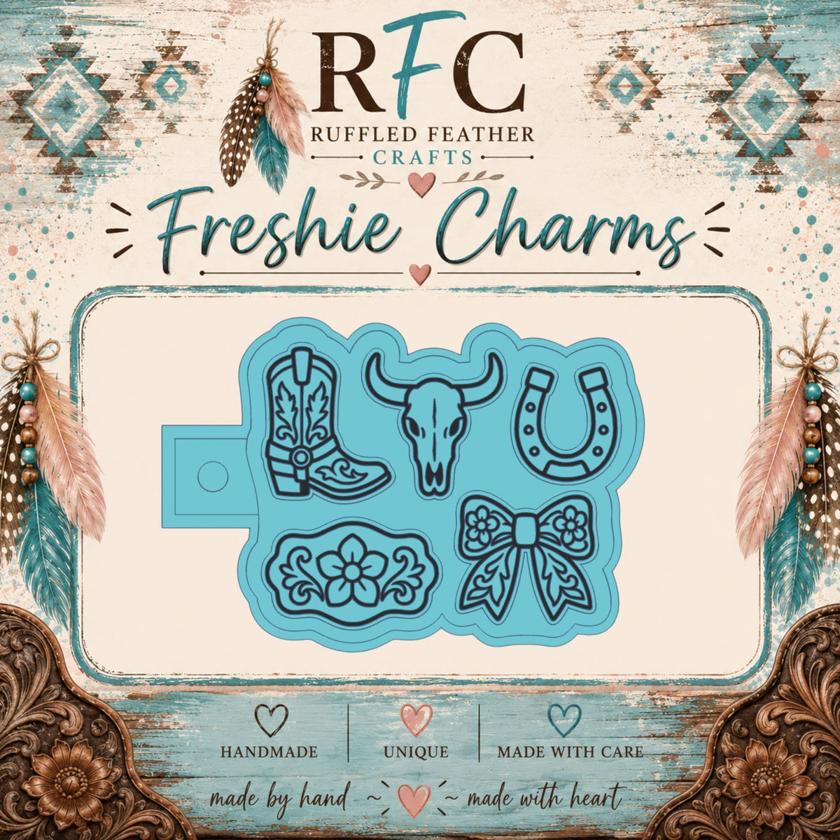 Western Tooled Freshie Charm Mold Set