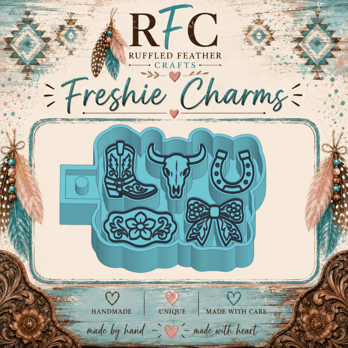 Western Tooled Freshie Charm Mold Set