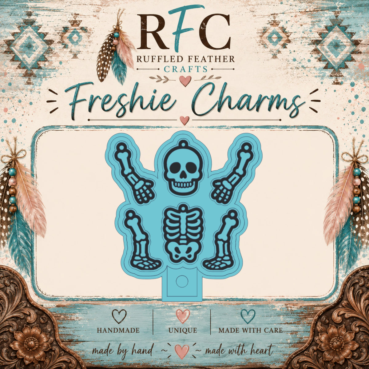 Skeleton Freshie Charm Set | 5 Mini Scented Car Freshies