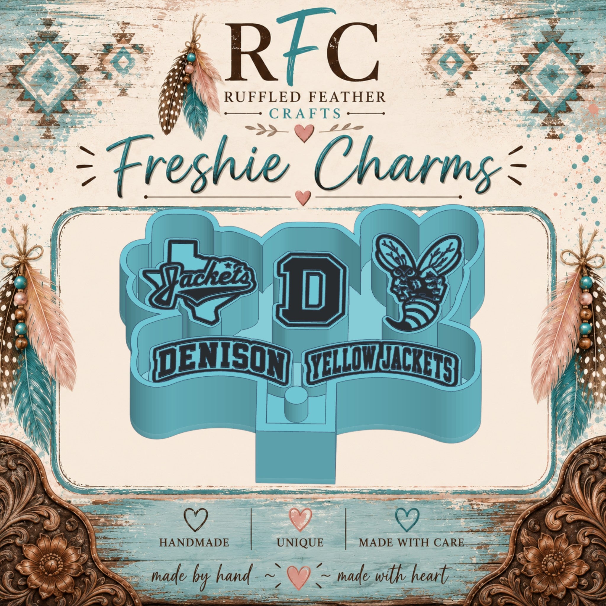 Denison Yellow Jackets Freshie Charm Mold