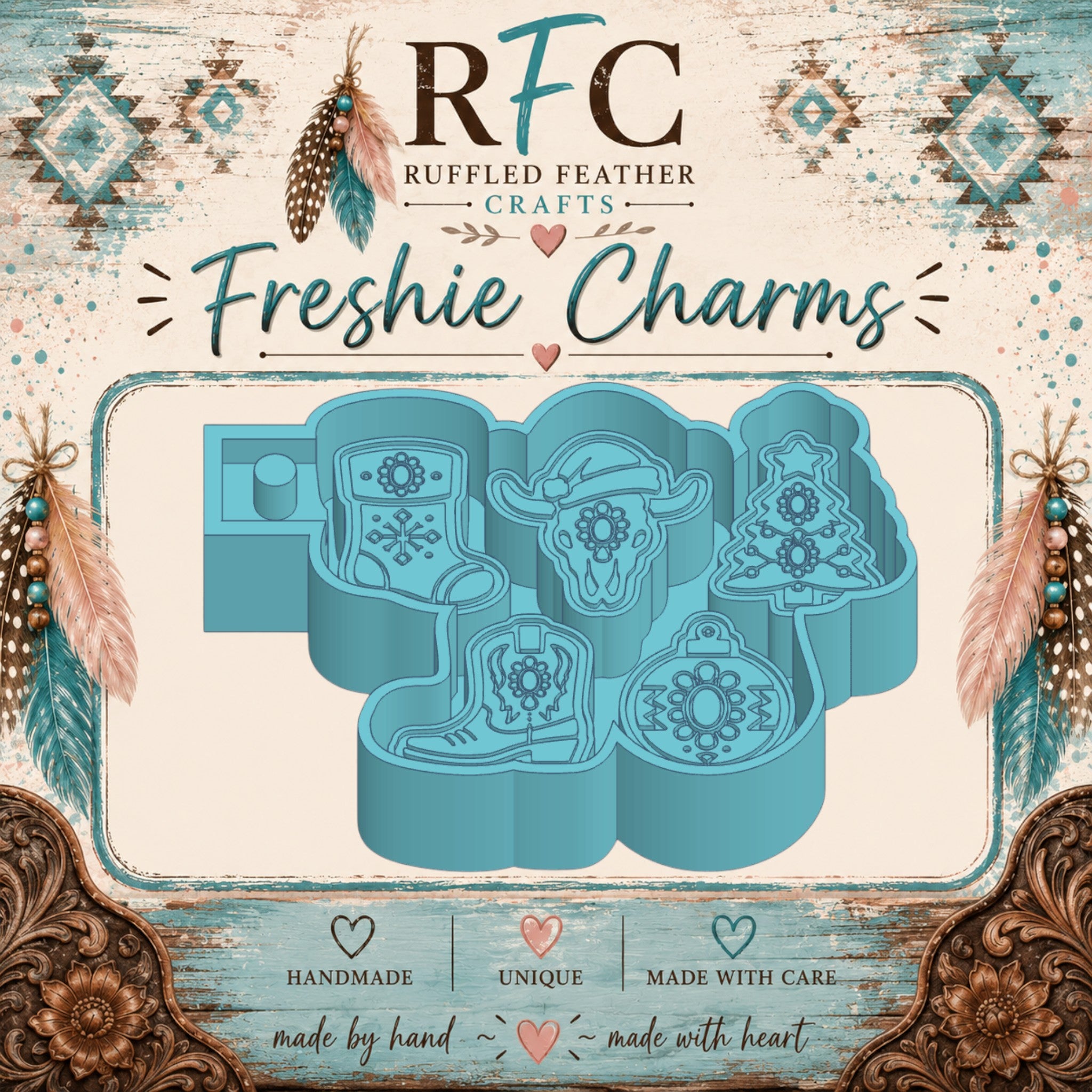Western Christmas Freshie Charm Mold