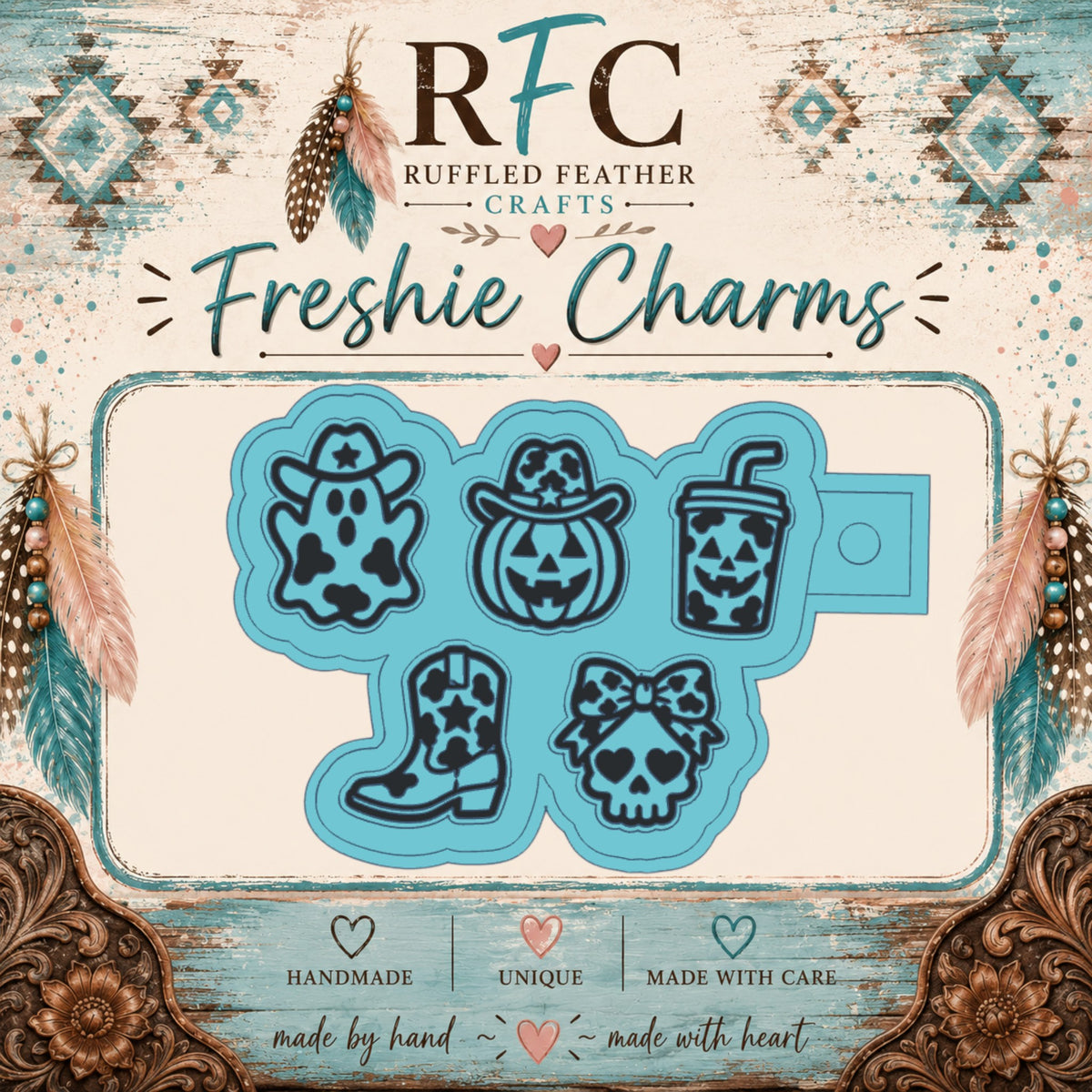 Western Halloween Freshie Charm Set | 5 Mini Scented Car Freshies