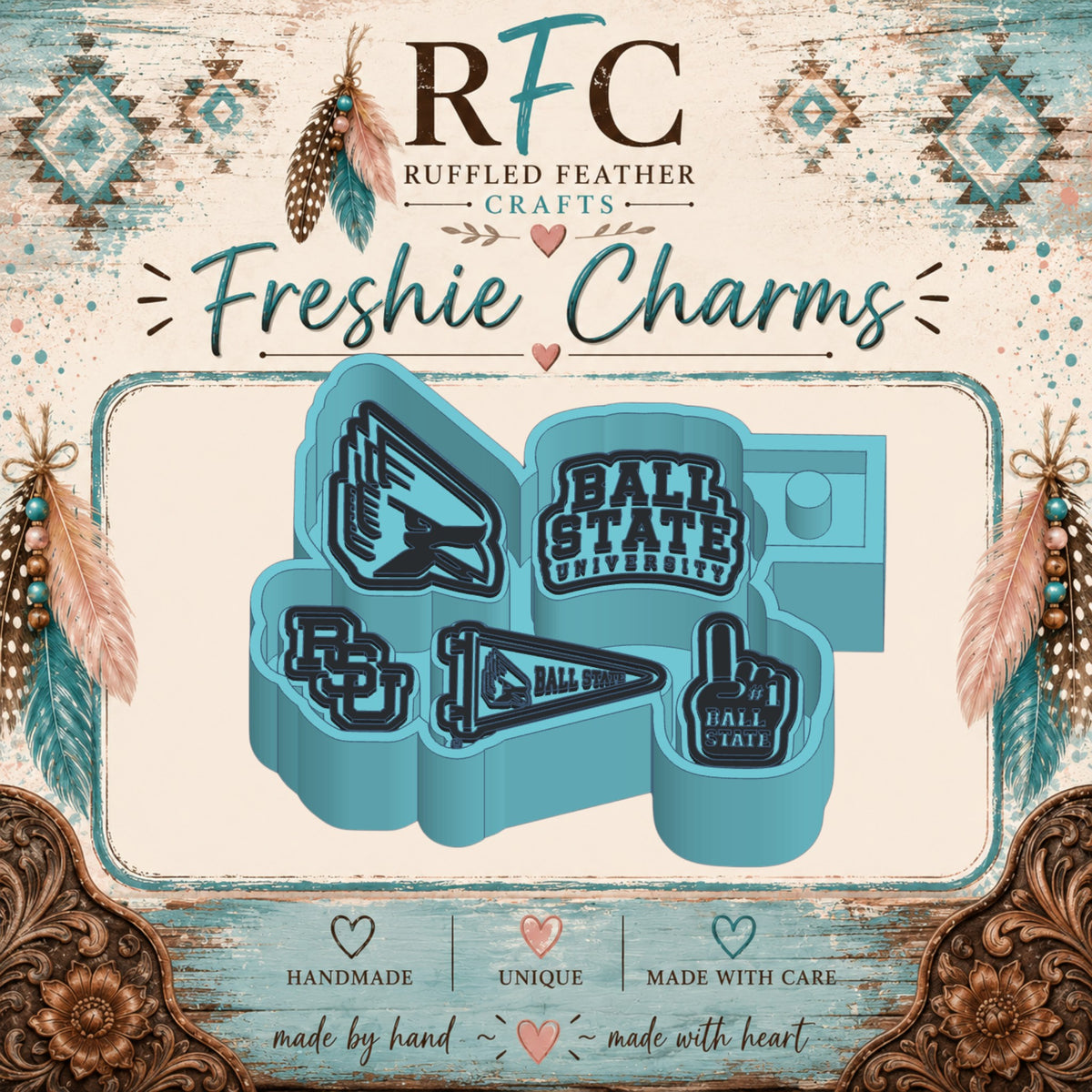 Ball State Cardinals Freshie Charm Mold