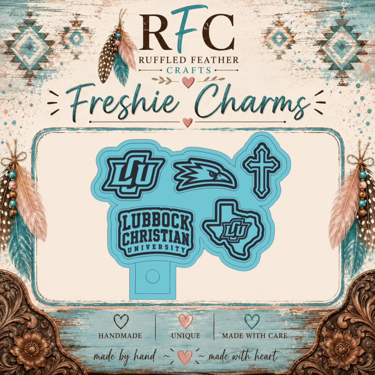 Lubbock Christian University Freshie Charm Set