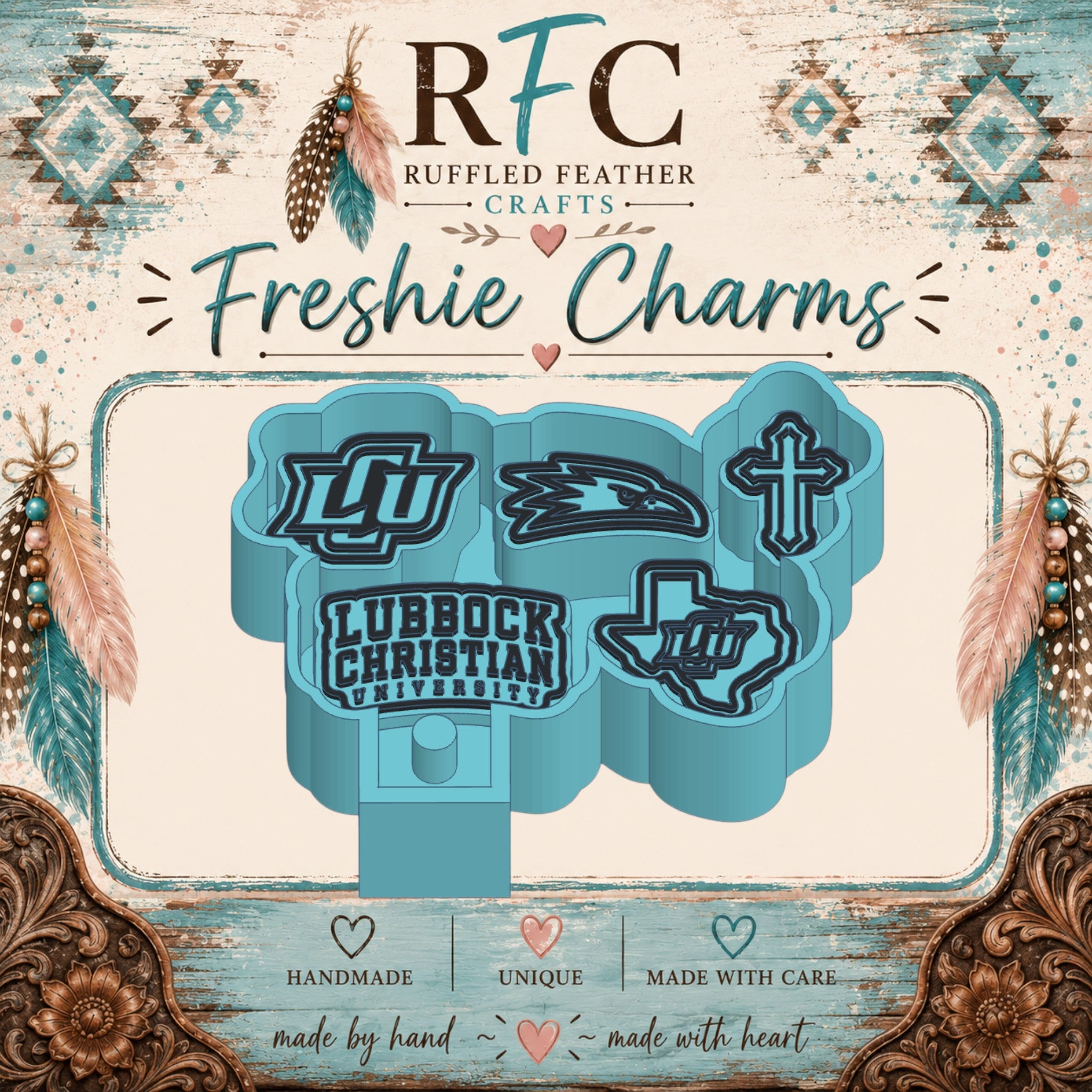 Lubbock Christian University Freshie Charm Mold