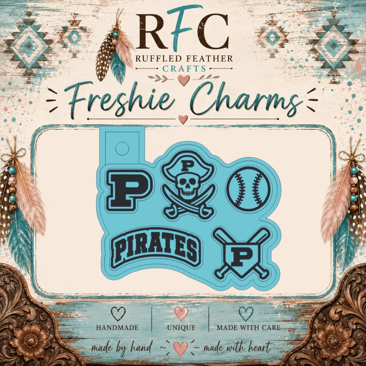 Pirates Baseball Freshie Charm Set