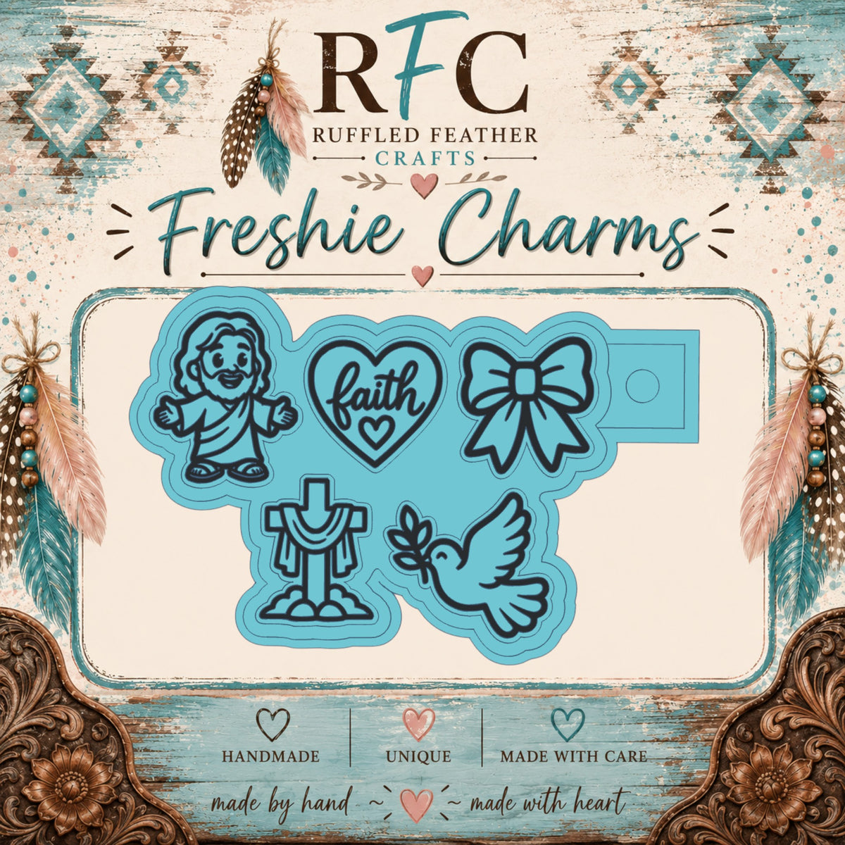 Faith Freshie Charm Mold Set | 5 Mini Designs | Silicone Freshie Charm Mold