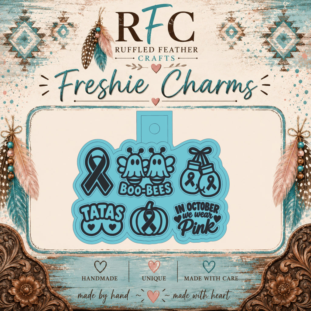 Breast Cancer Awareness Freshie Charm Set | Mini Scented Car Freshies | Finished & Scented Freshie Charm Set