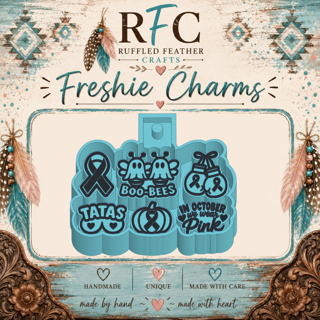 Breast Cancer Awareness Freshie Charm Mold Set | 6 Mini Designs | Silicone Freshie Charm Mold