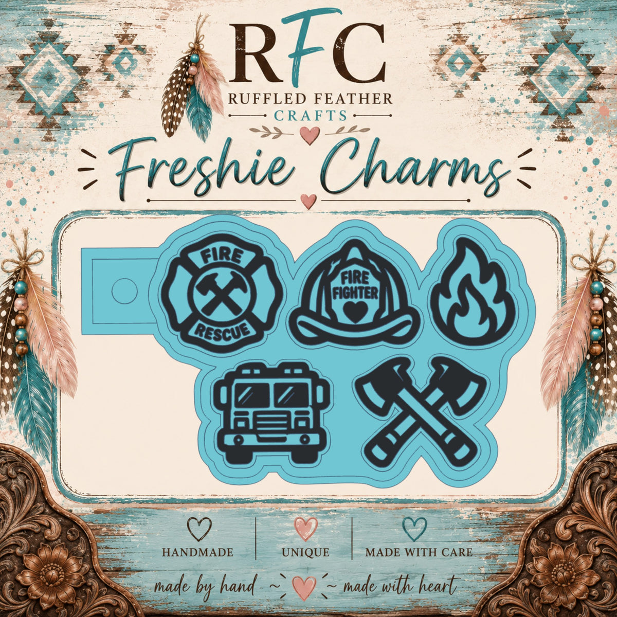 Fireman | Finished & Scented Freshie Charm Set