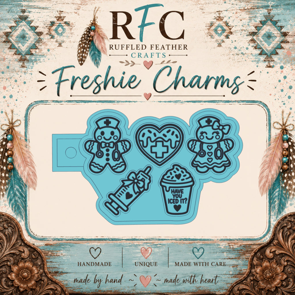 Gingerbread Nurse | Finished & Scented Freshie Charm Set