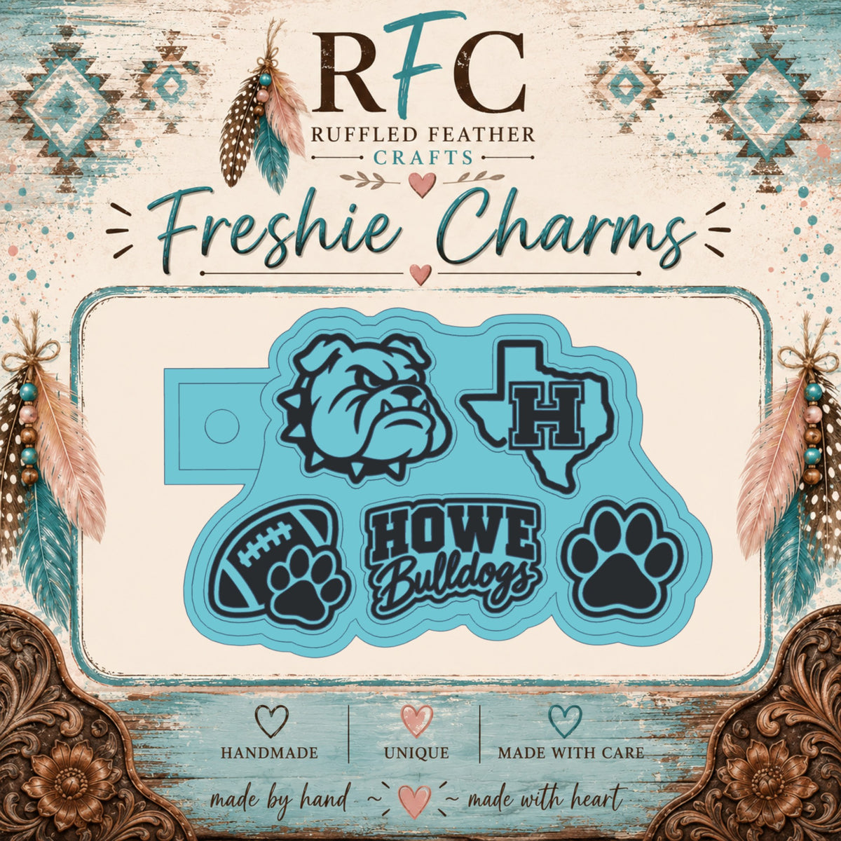 Howe Bulldogs | Finished & Scented Freshie Charm Set