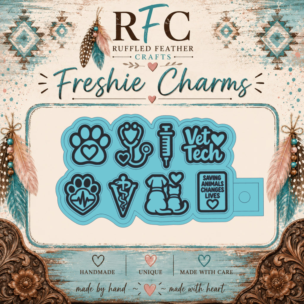 Vet Tech Freshie Charm Mold Set | 8 Mini Designs | Silicone Freshie Charm Mold
