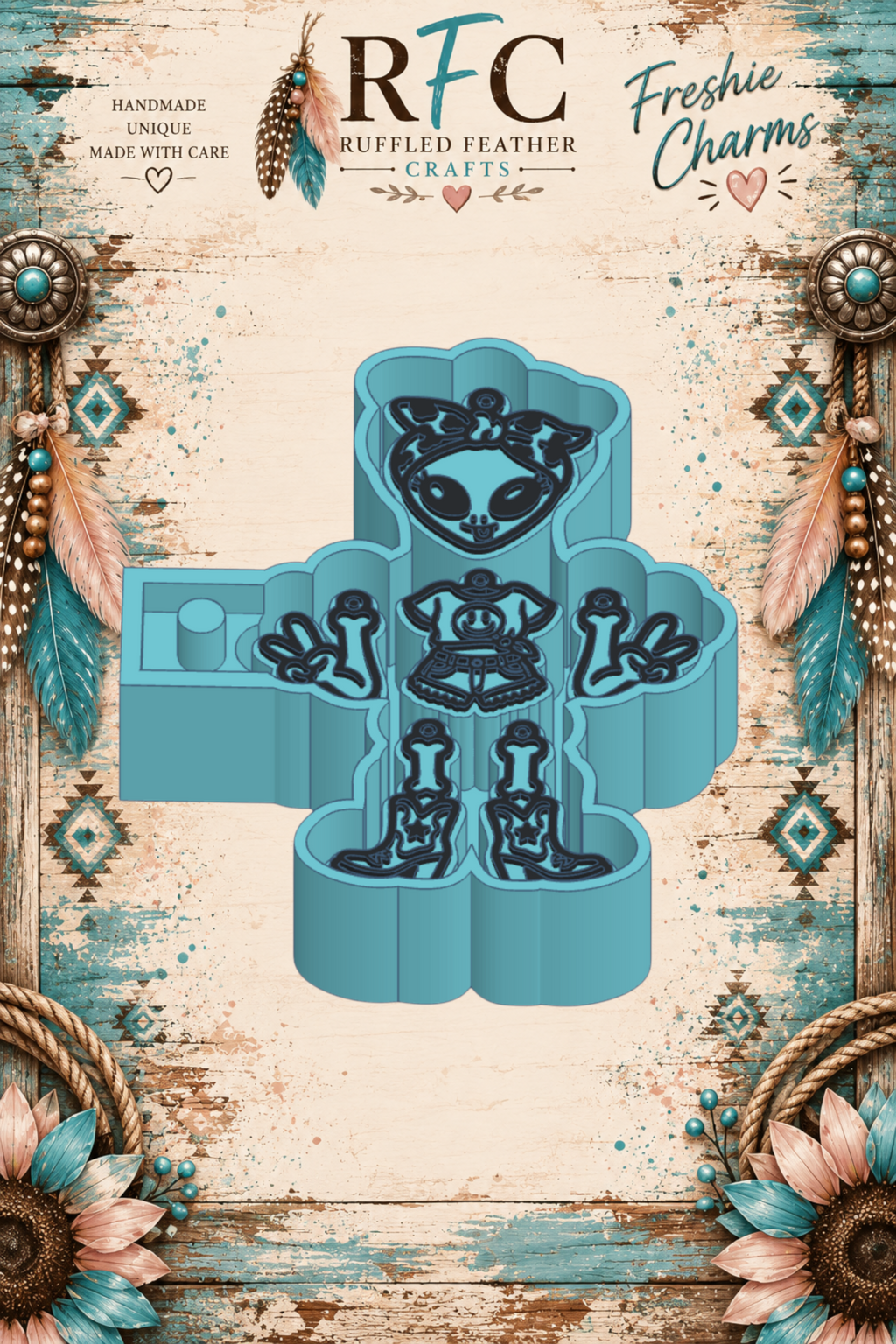 Alien Cowgirl | Articulated Silicone Freshie Charm Mold