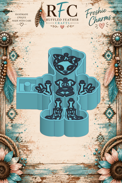 Alien Cowgirl | Articulated Silicone Freshie Charm Mold