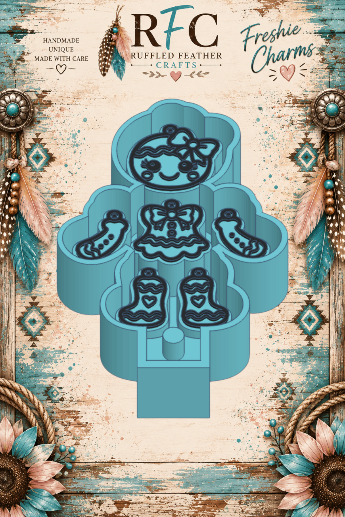 Gingerbread Girl | Articulated Silicone Freshie Charm Mold