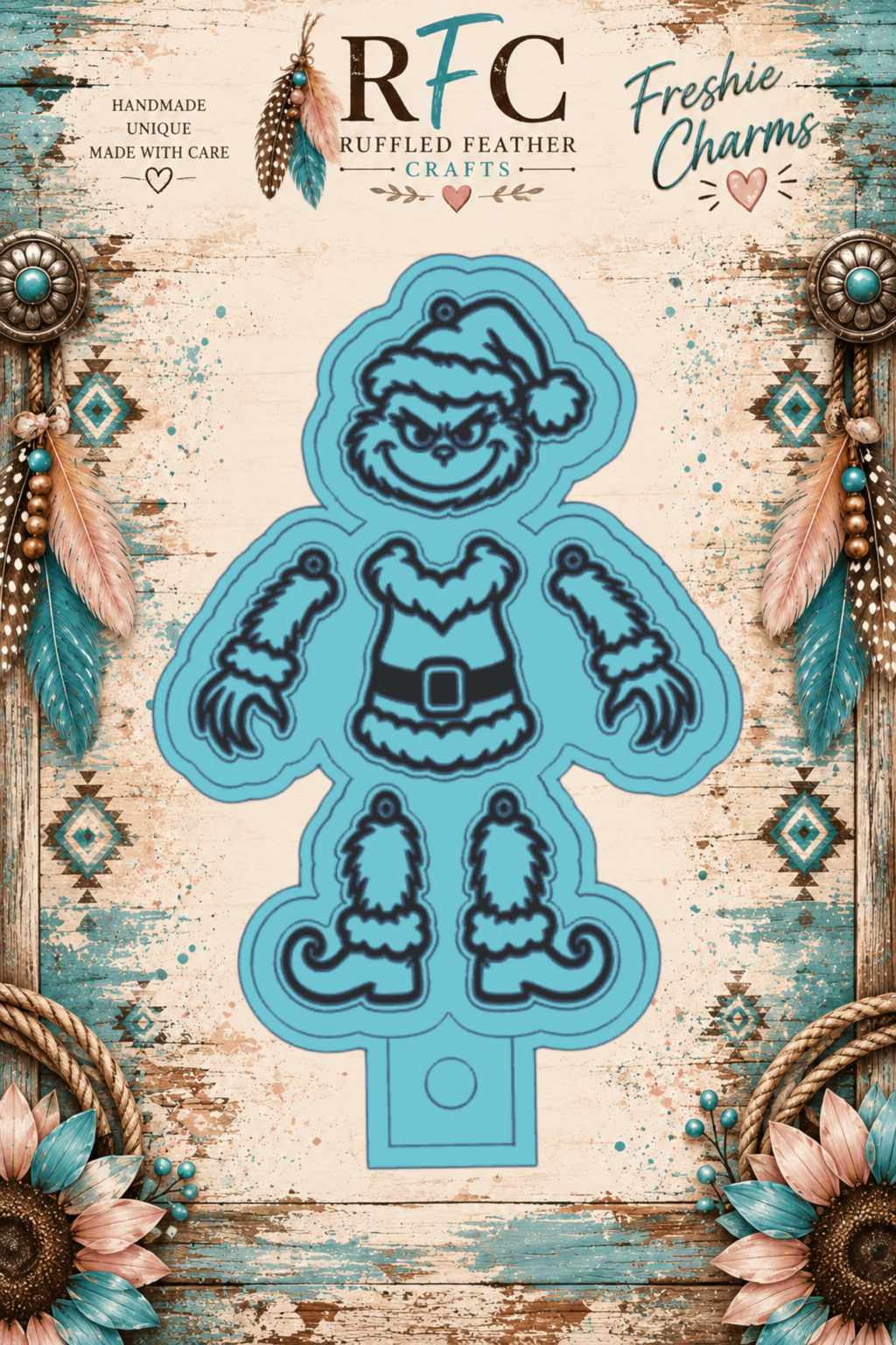 Christmas Grump | Articulated Silicone Freshie Charm Mold