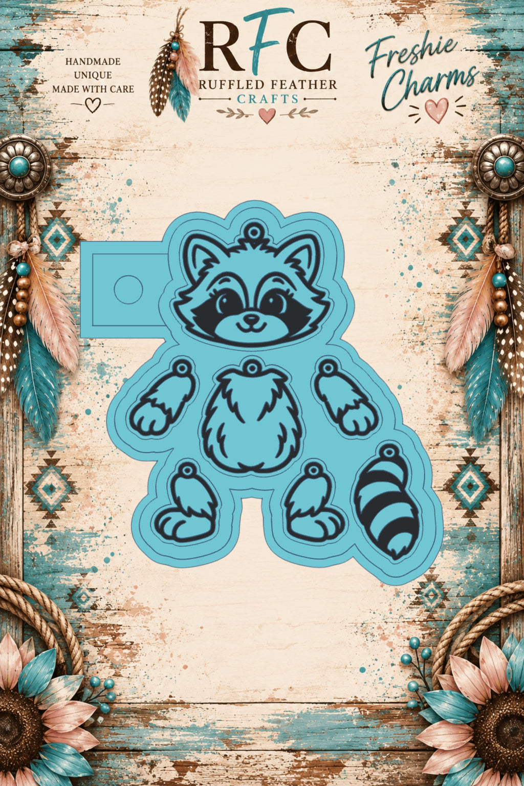 Raccoon | Silicone Articulated Freshie Charm Mold