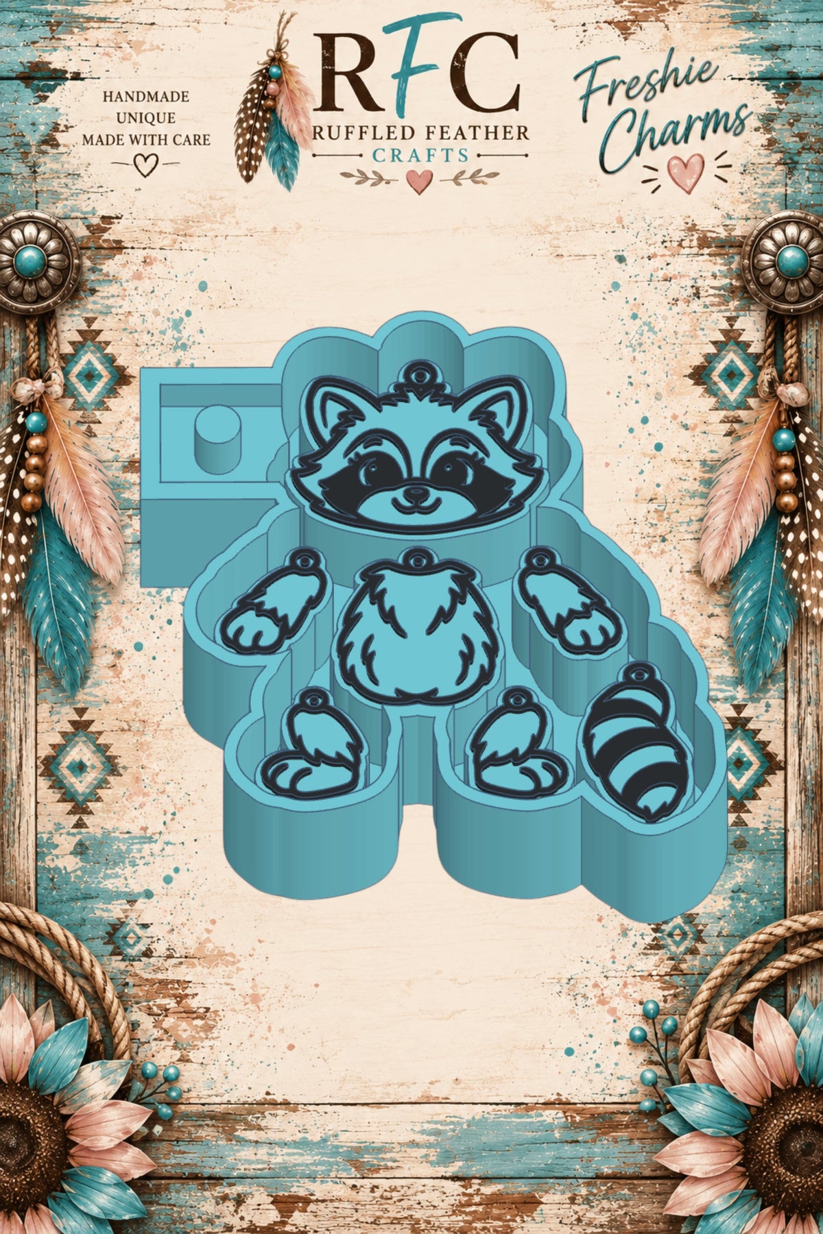 Raccoon | Silicone Articulated Freshie Charm Mold