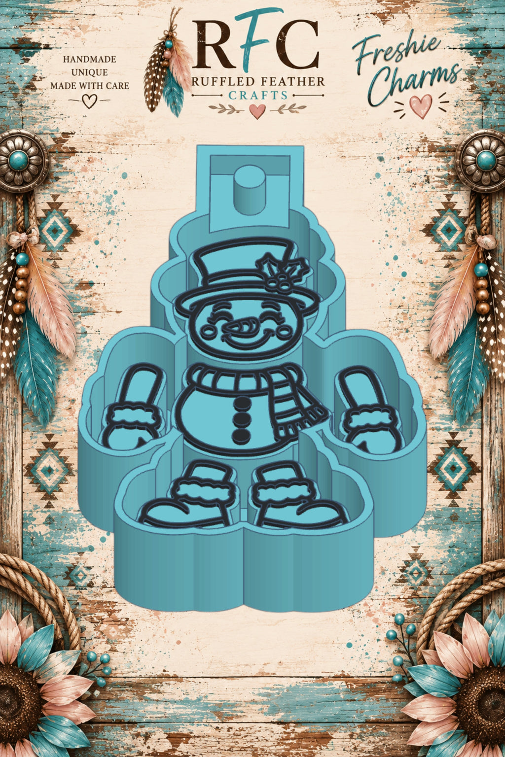 Snowman | Silicone Articulated Freshie Charm Mold