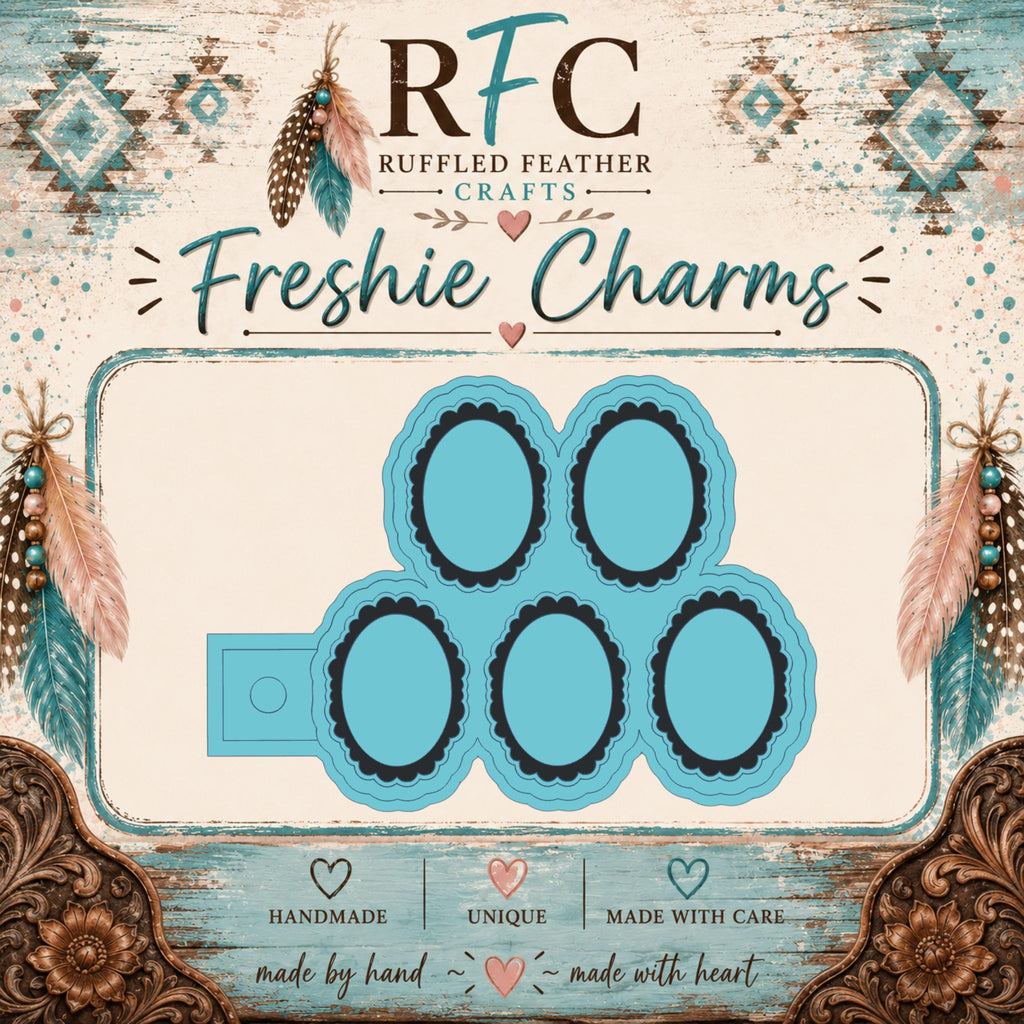 Oval Photo Frame Cardstock | Finished & Scented Freshie Charm Set