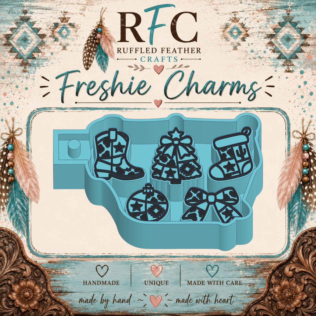 Western Christmas | Silicone Freshie Charm Mold