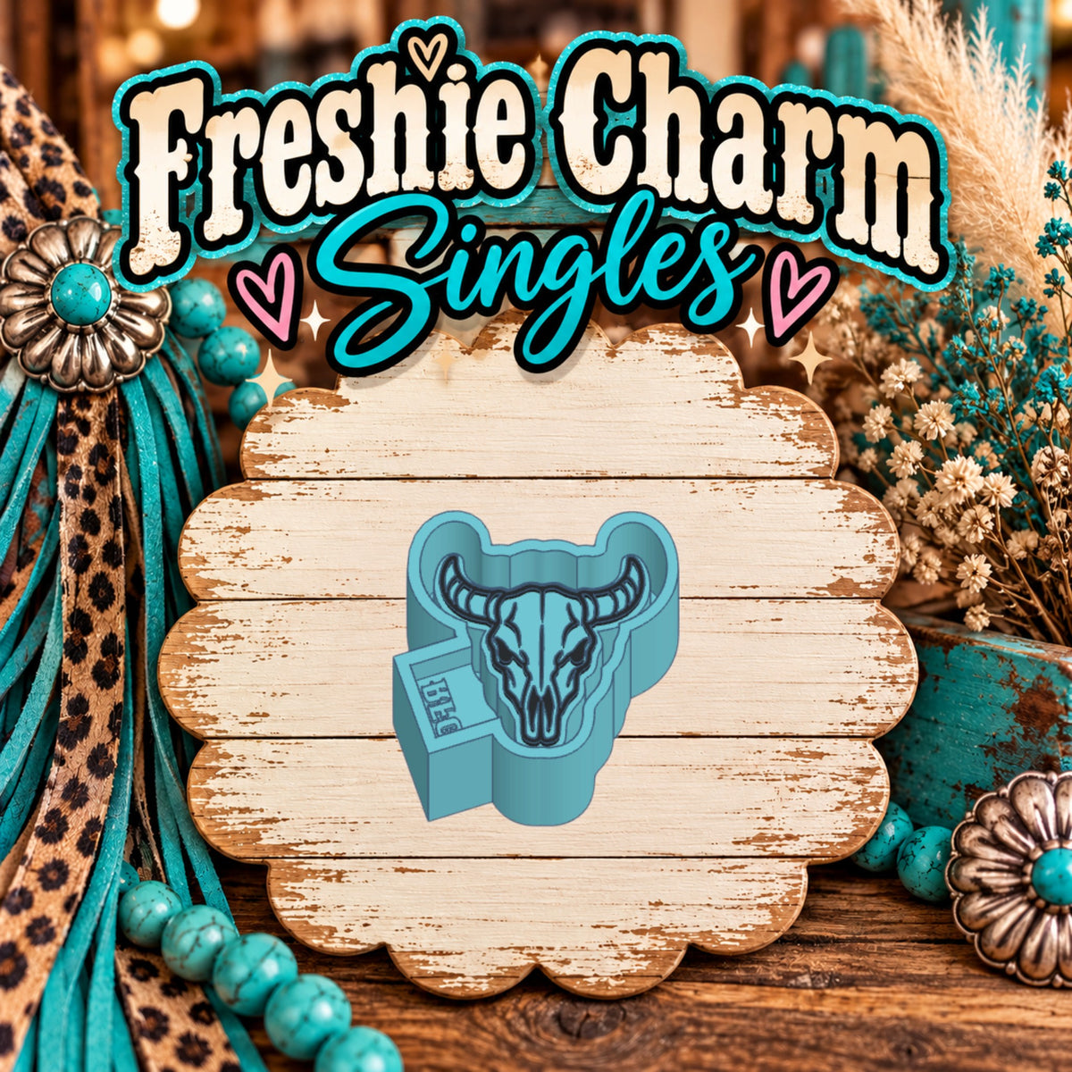 Longhorn Skull | Silicone Freshie Charm Single Mold