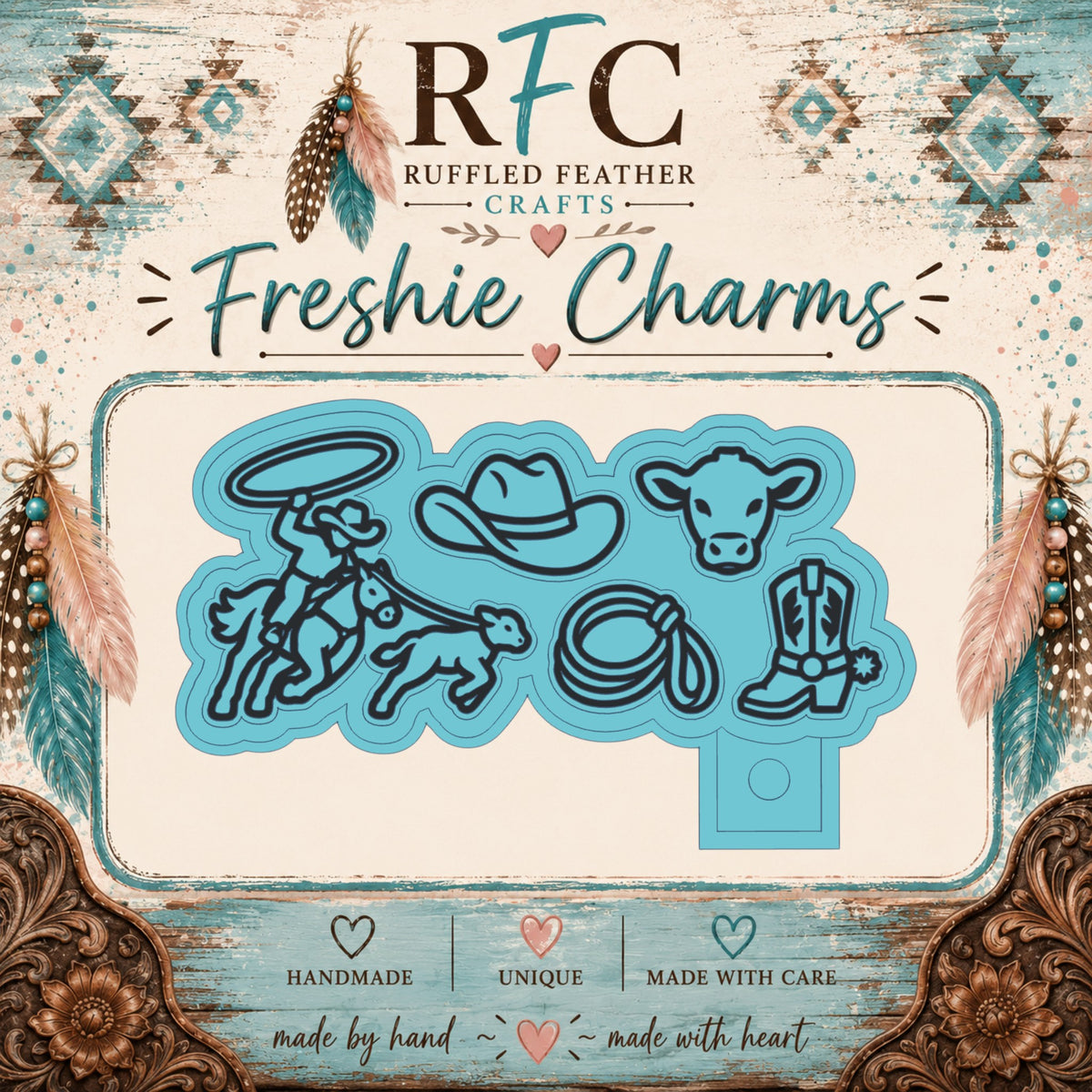 Cowboy Rodeo | Silicone Freshie Charm Mold Set